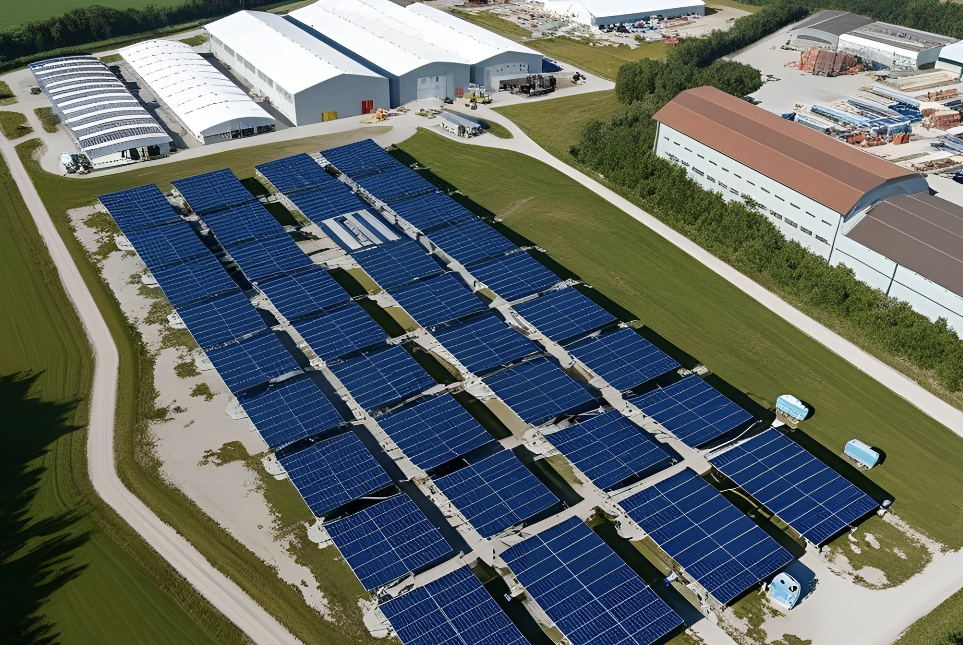 Solarinstallation im Industriegebiet Zwickau